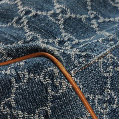 Gucci Denim Monogram Medium Sukey Boston 10 of 11