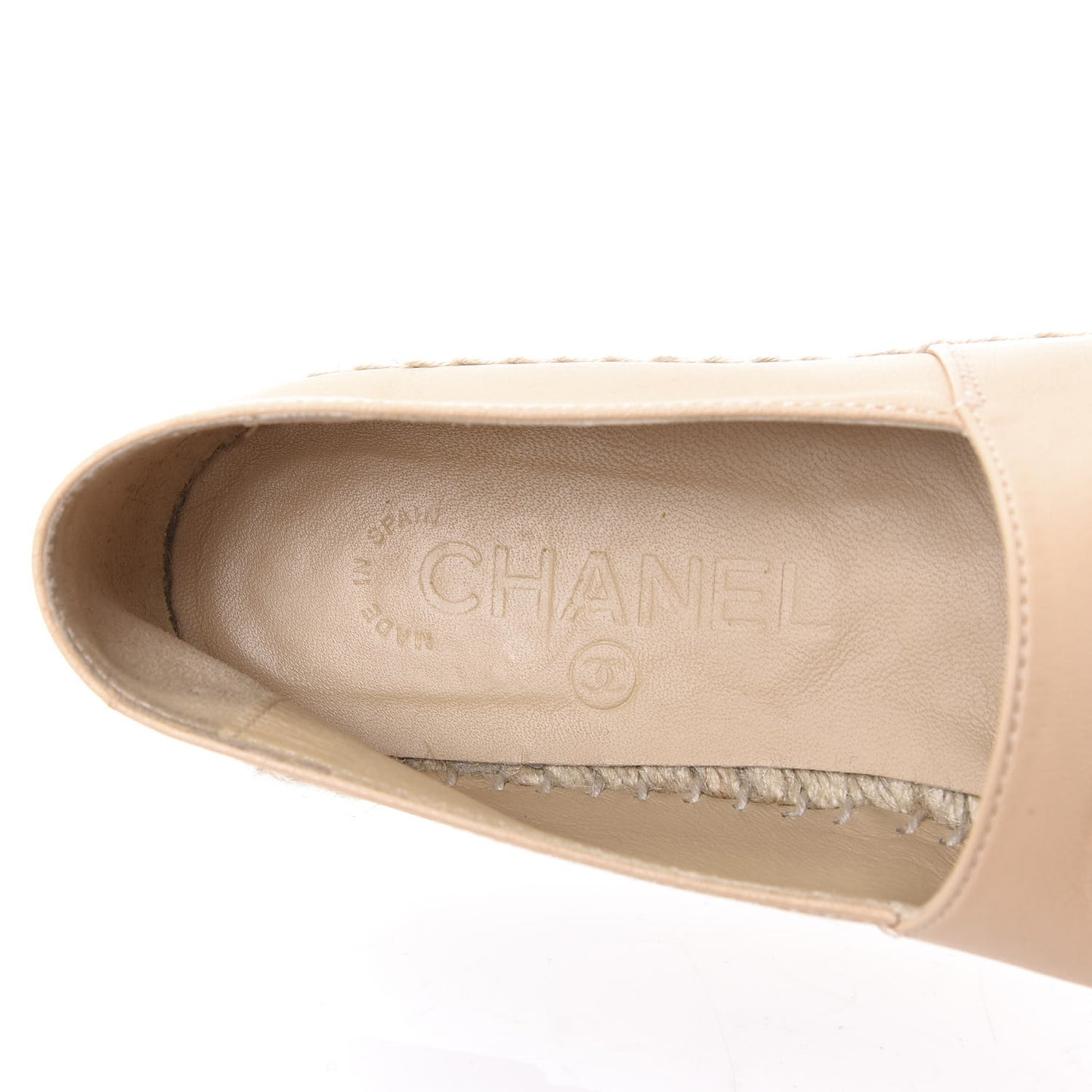 Lambskin CC Espadrilles 36 Beige Black