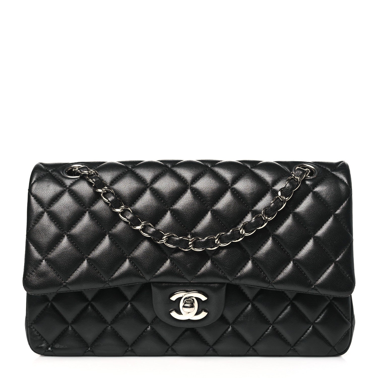Chanel Lambskin Quilted Medium Double Flap Black 1 of 10