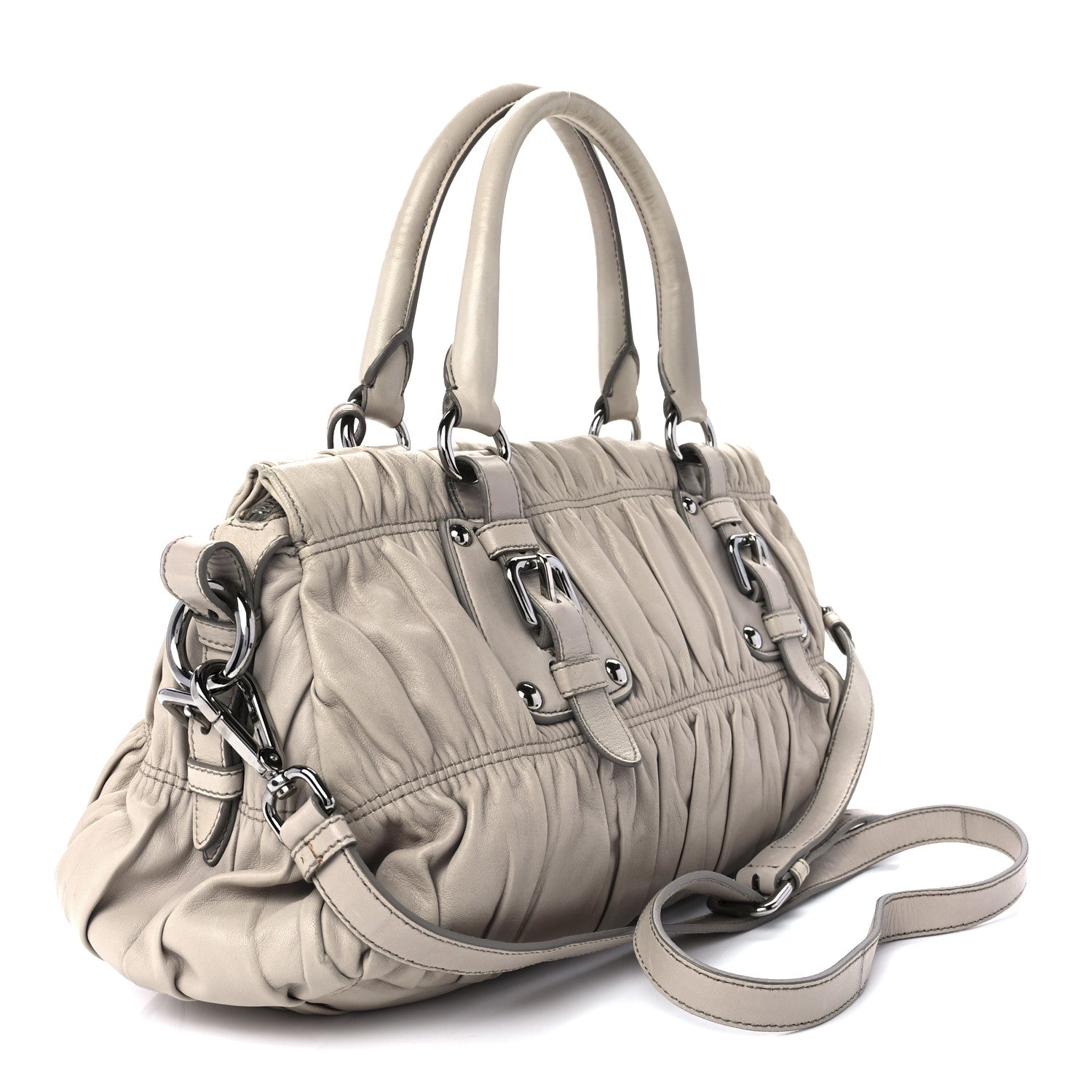 Prada Nappa Gaufre Shopping Satchel Pomice 2 of 12