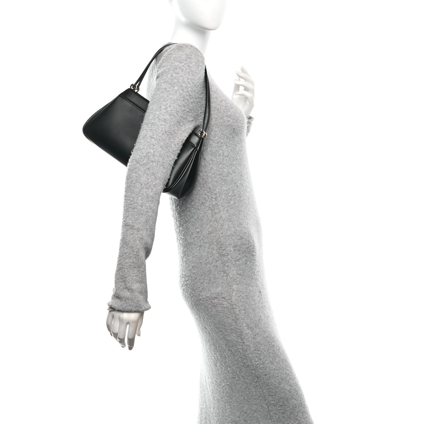 Calfskin Medium Key Shoulder Bag Black