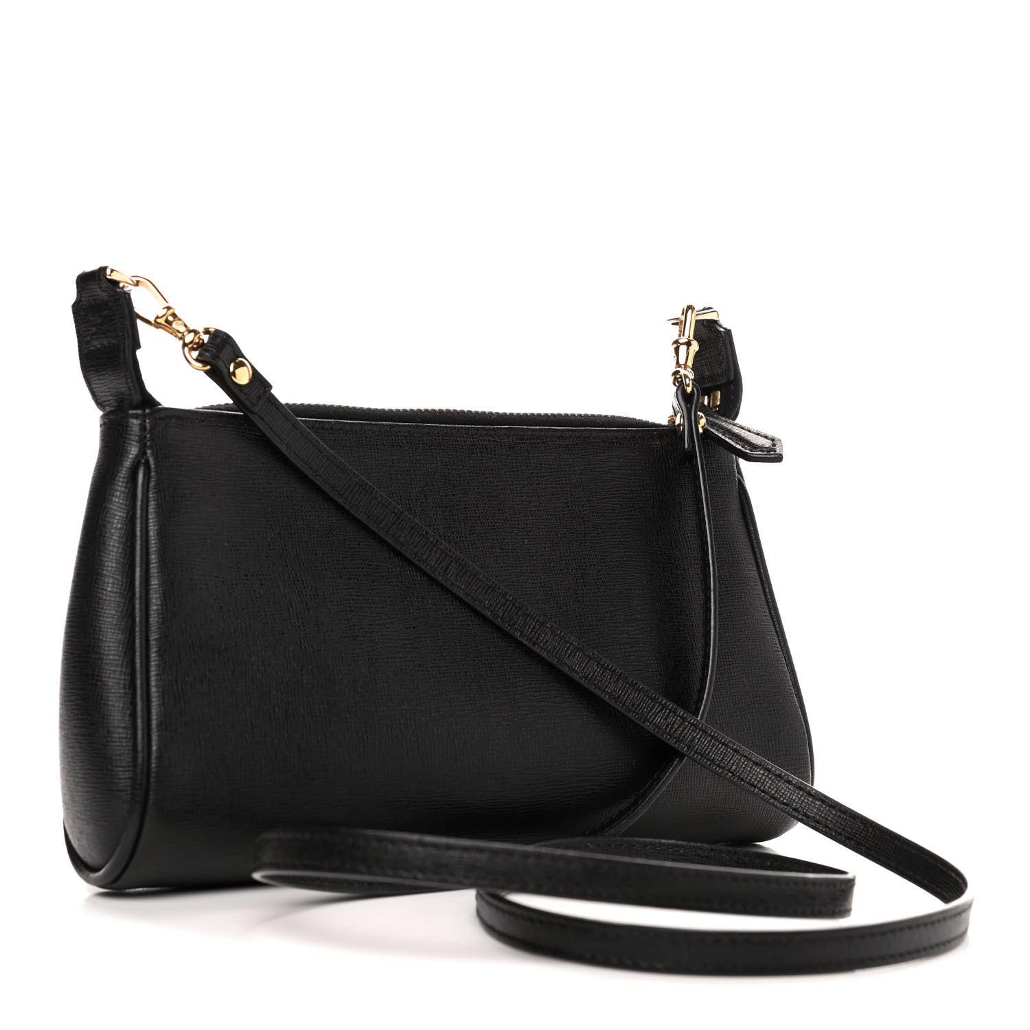 Fendi Vitello Elite Mini Pouch Crossbody Black 2 of 4