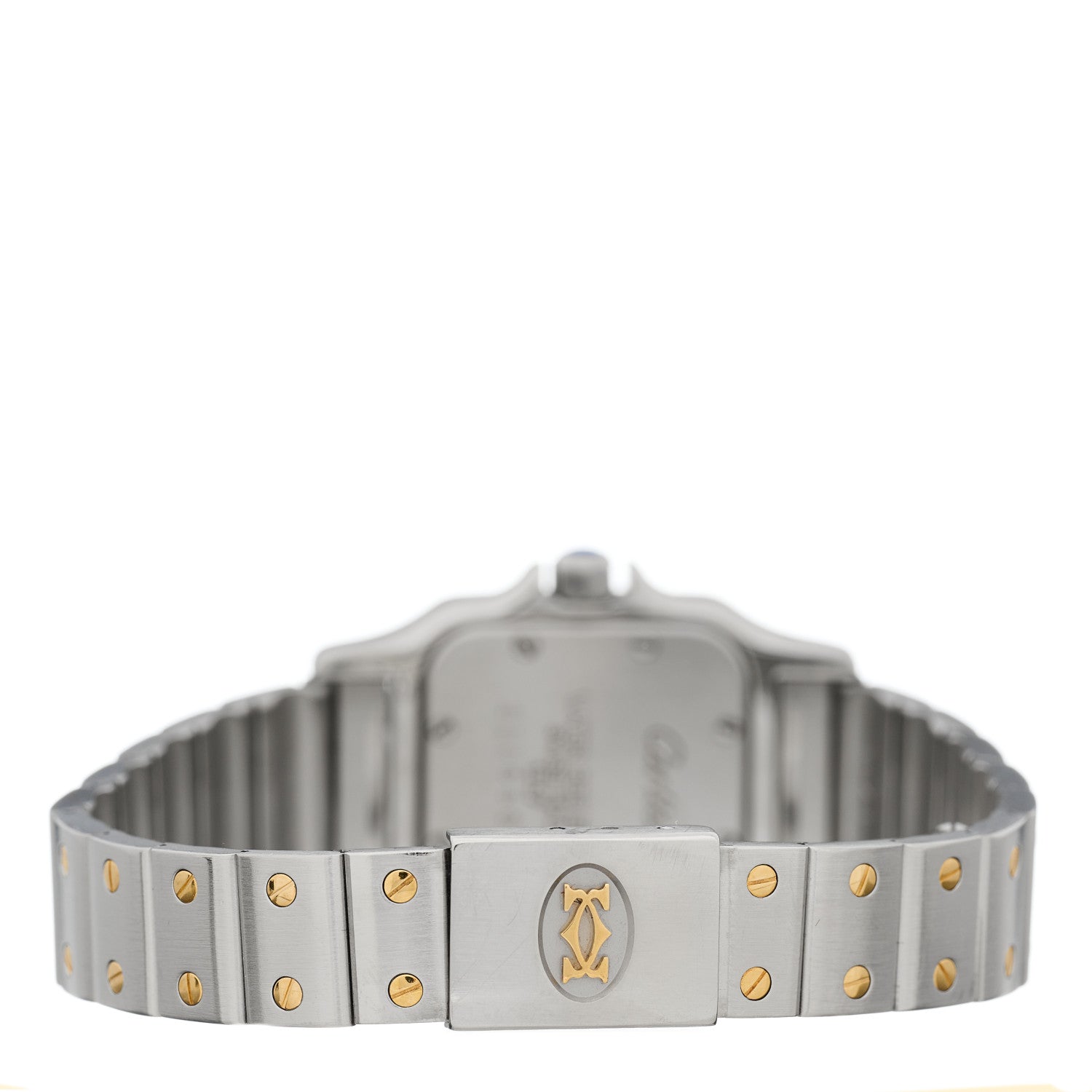 Cartier Stainless Steel 18K Yellow Gold 24mm Santos De Cartier Galbee Quartz Watch 3 of 4