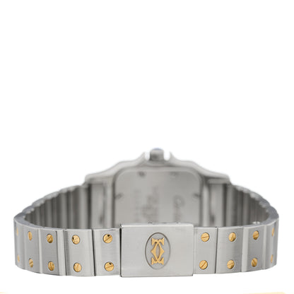 Cartier Stainless Steel 18K Yellow Gold 24mm Santos De Cartier Galbee Quartz Watch 3 of 4
