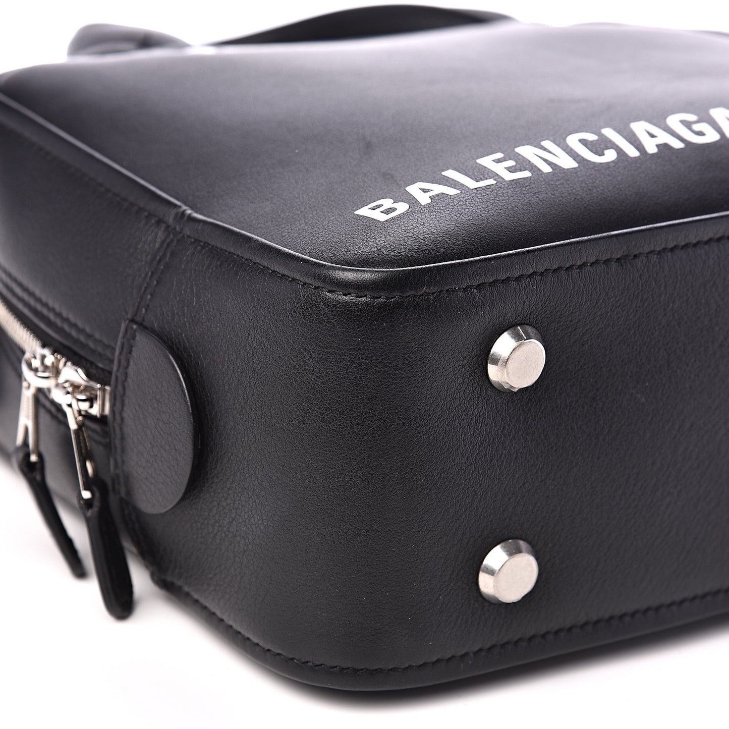 Shiny Day Calfskin XS Triangle Square Bag Black