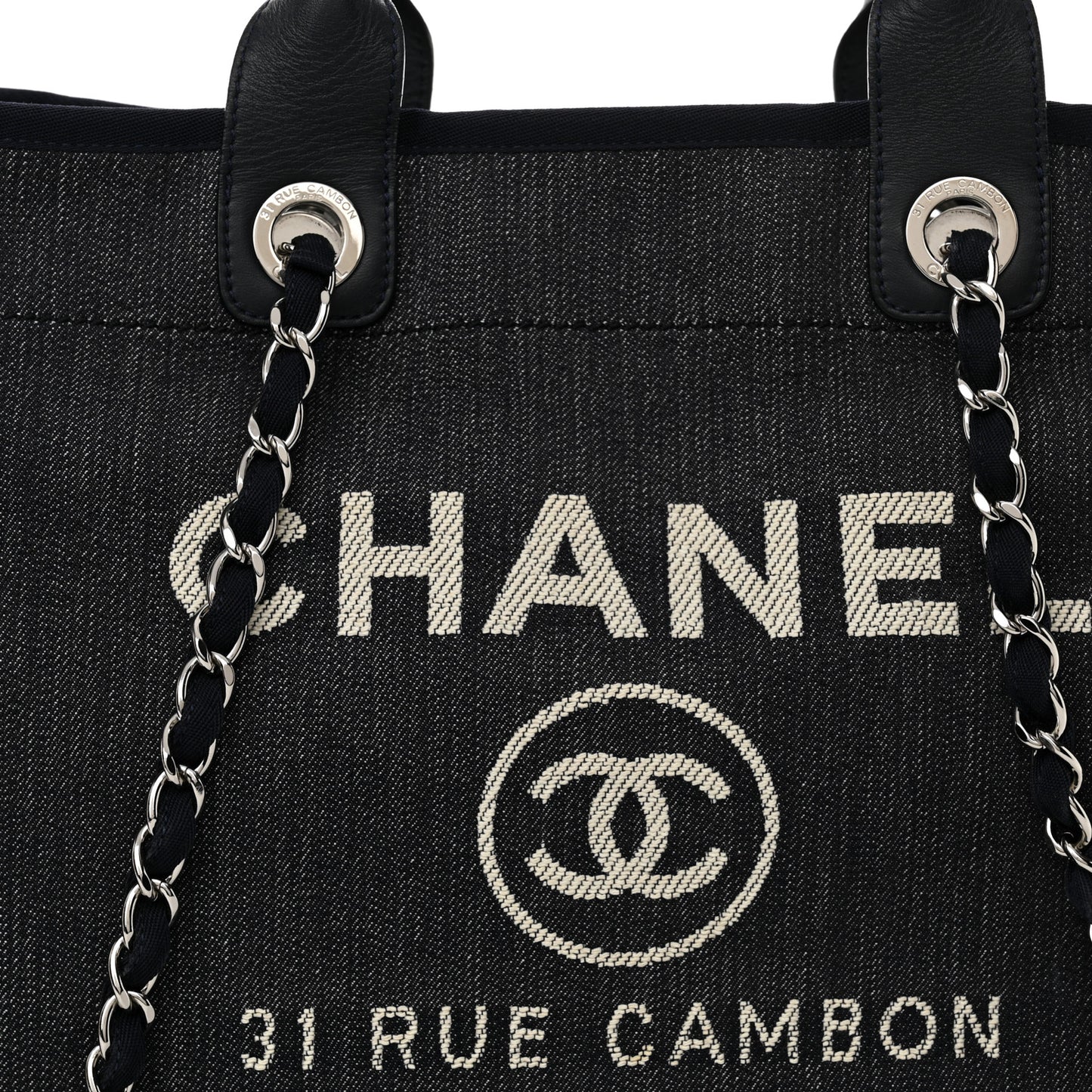 Denim Medium Deauville Tote Dark Blue