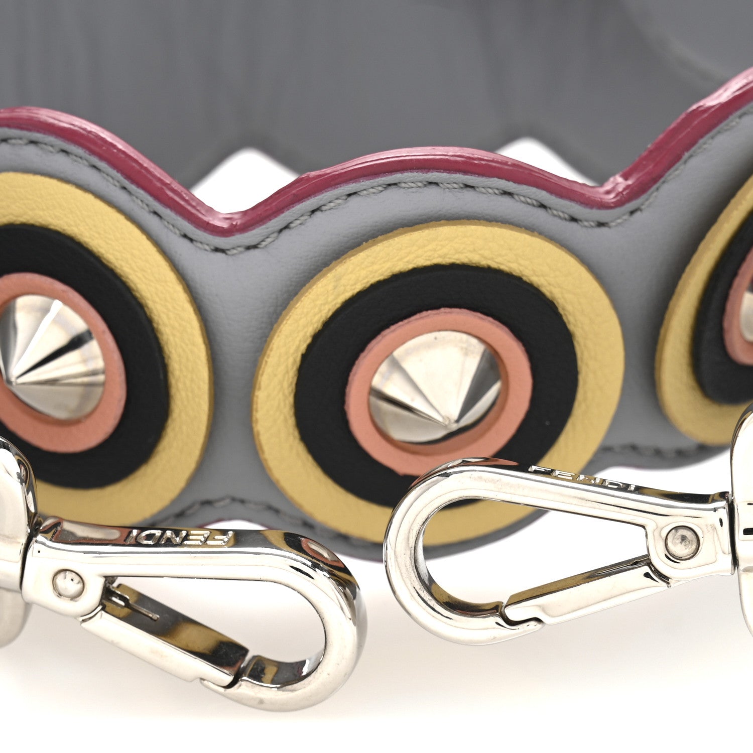 Fendi Vitello Dolce Spike Studded Circle Strap You Ardesia Multicolor 3 of 7