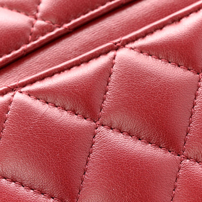 Chanel Lambskin Quilted Top Handle Slim Vanity With Chain Burgundy 12 of 13