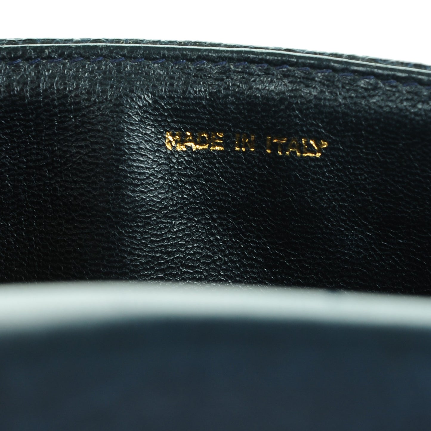 Lizard Mini Flap Shoulder Bag Navy