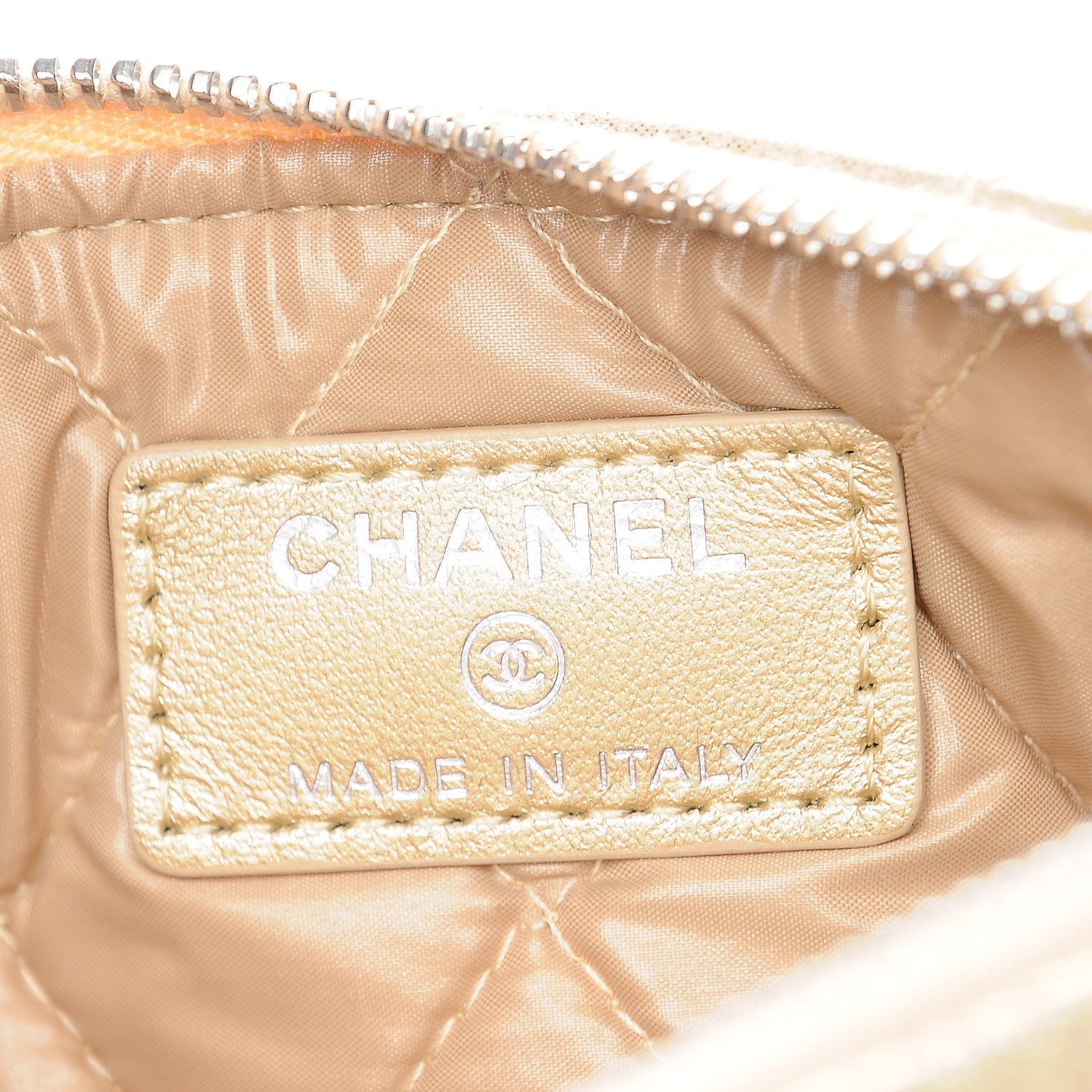 Chanel Metallic Lambskin Star Embossed Coin Purse Case Gold 6 of 8
