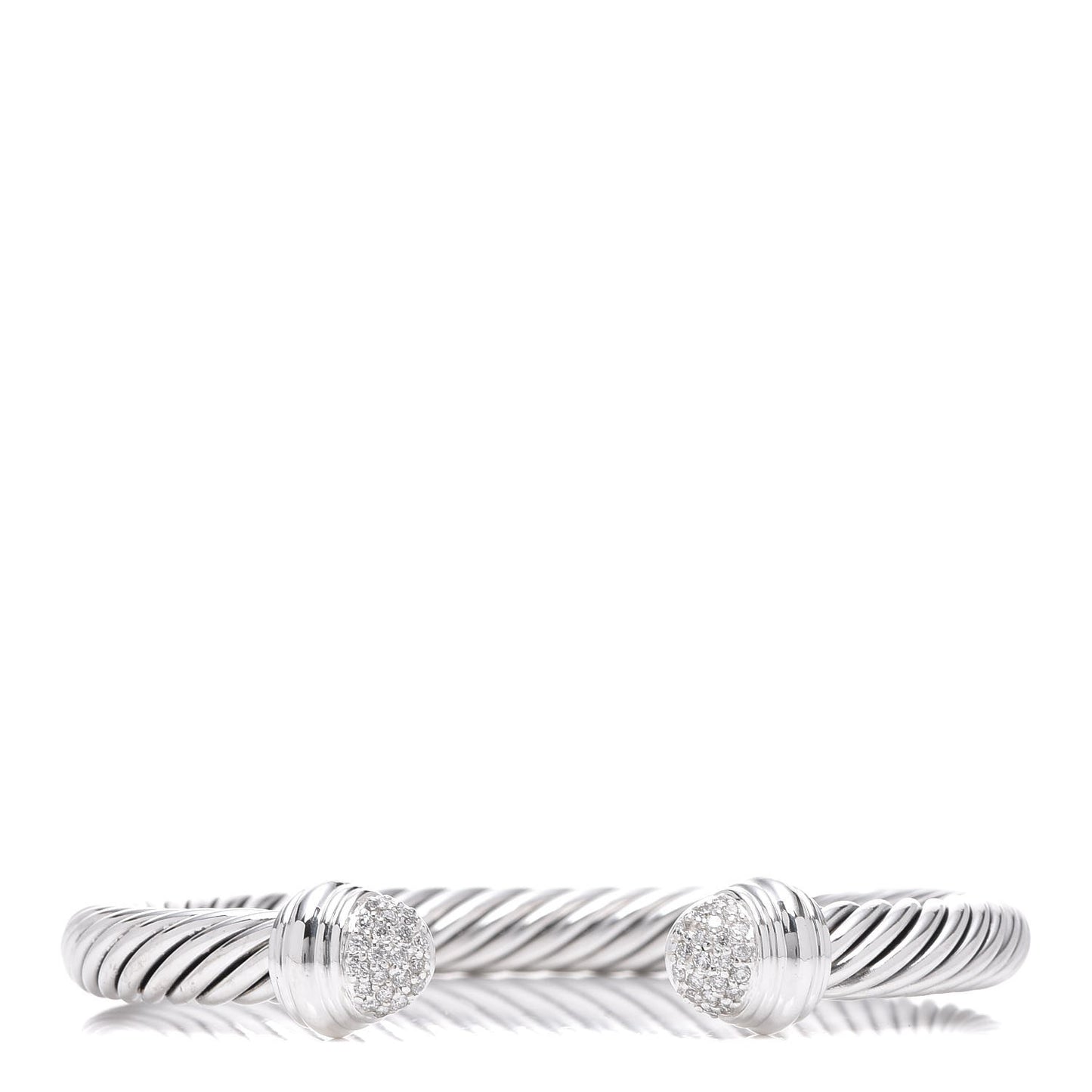 Sterling Silver Diamond 7mm Cable Classics Bracelet