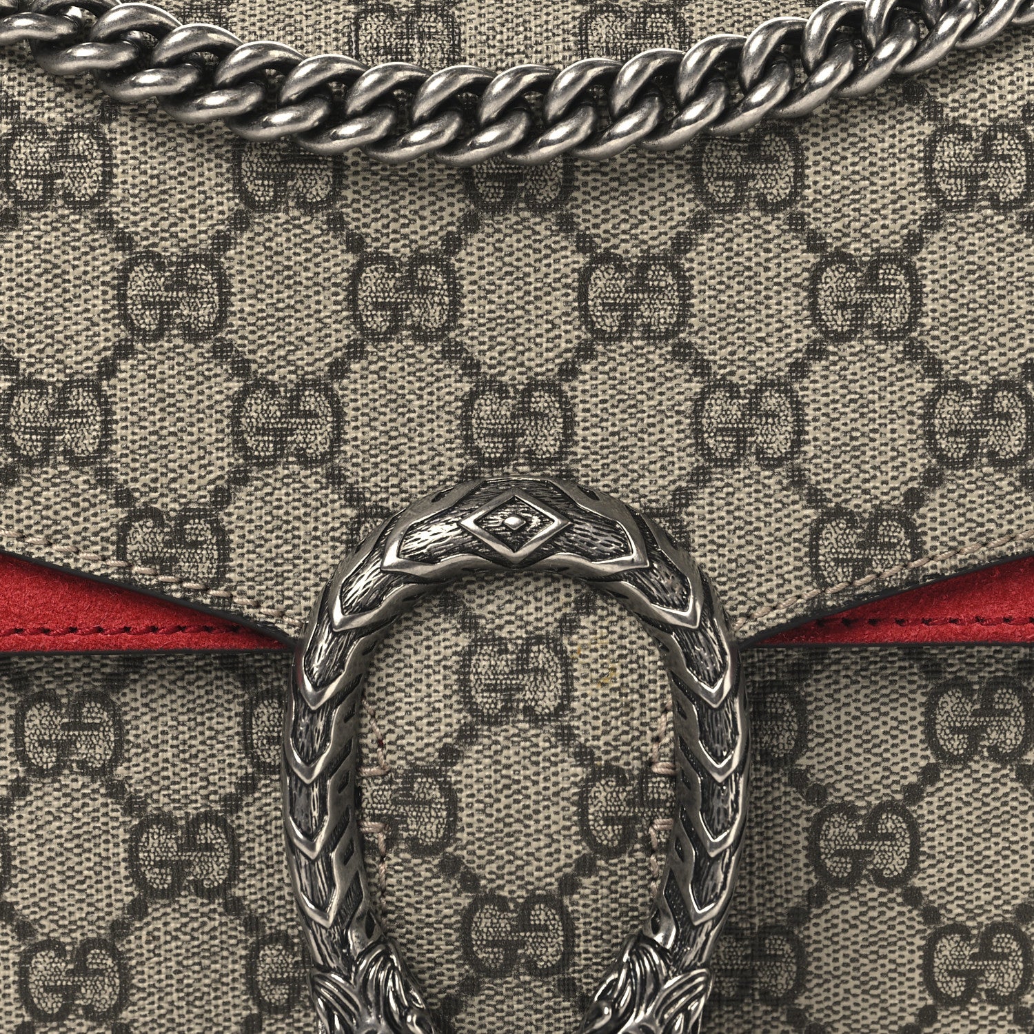 Gucci GG Supreme Monogram Small Dionysus Shoulder Bag Red 8 of 10