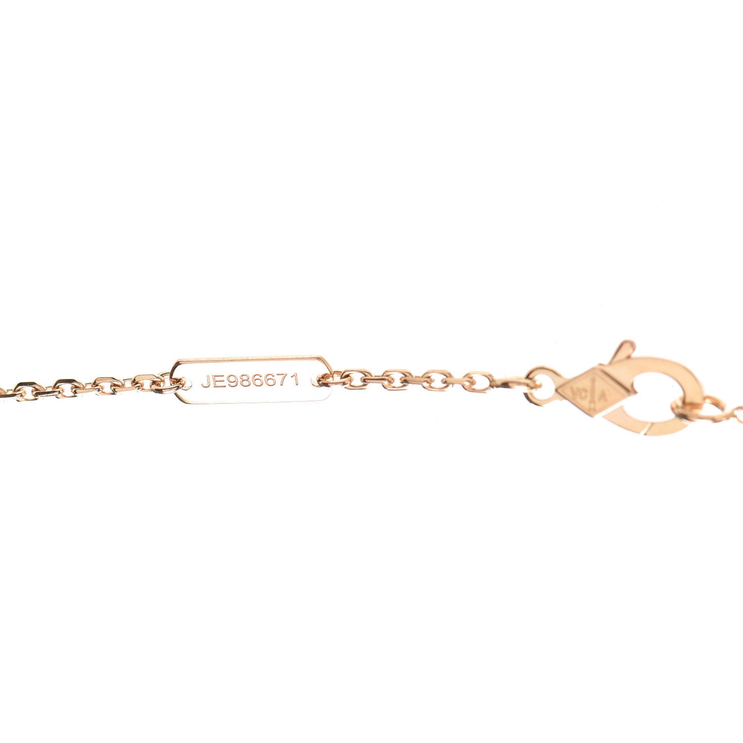 18K Rose Gold Diamond Bulls Eye Vintage Alhambra Pendant Necklace
