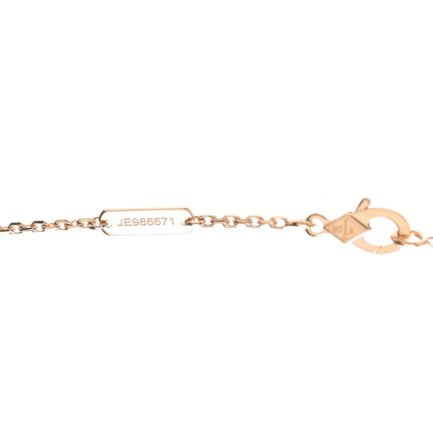 Van Cleef & Arpels 18K Rose Gold Diamond Bulls Eye Vintage Alhambra Pendant Necklace 6 of 9
