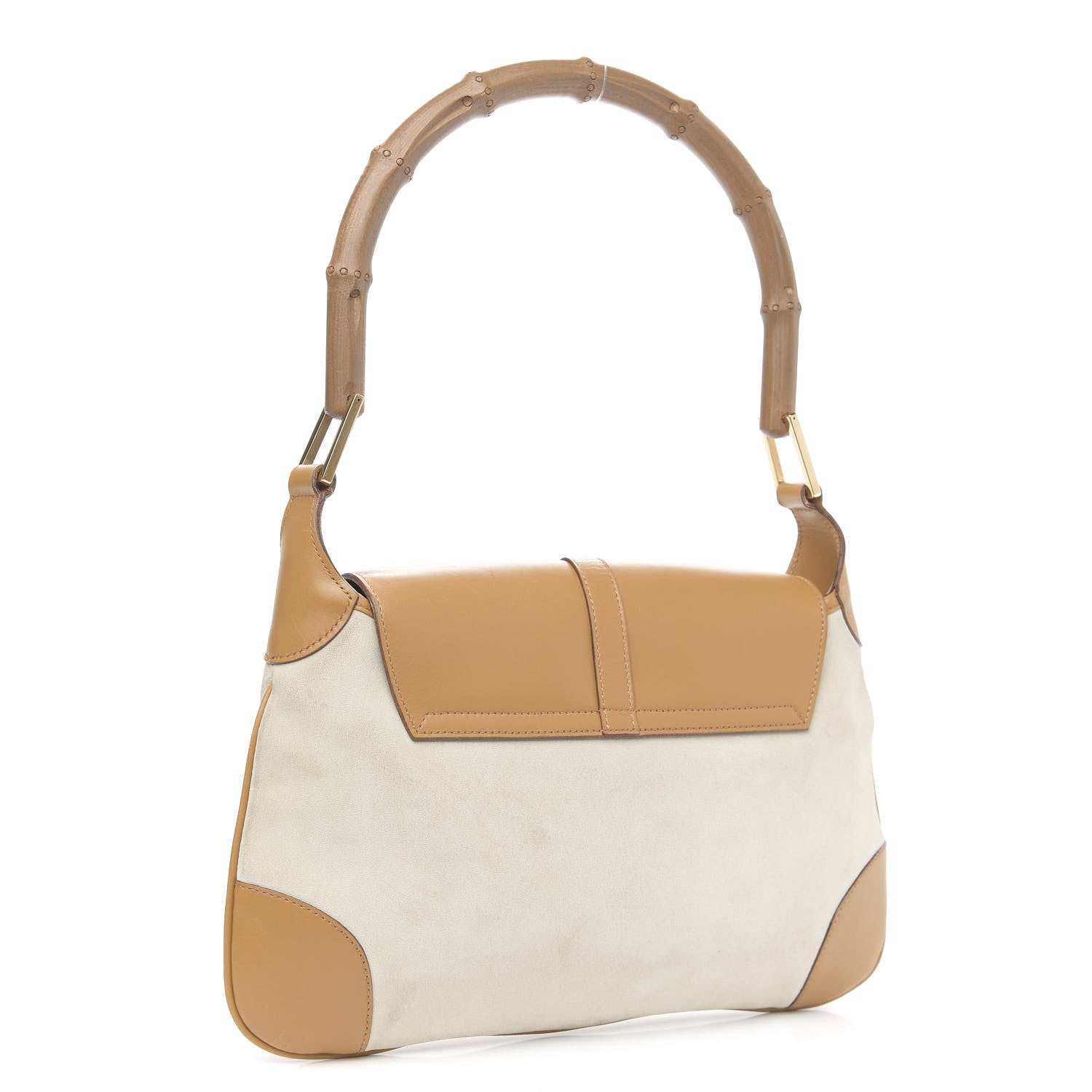 Gucci Suede Calfskin Bamboo Handle Jackie O Hobo Beige 3 of 15
