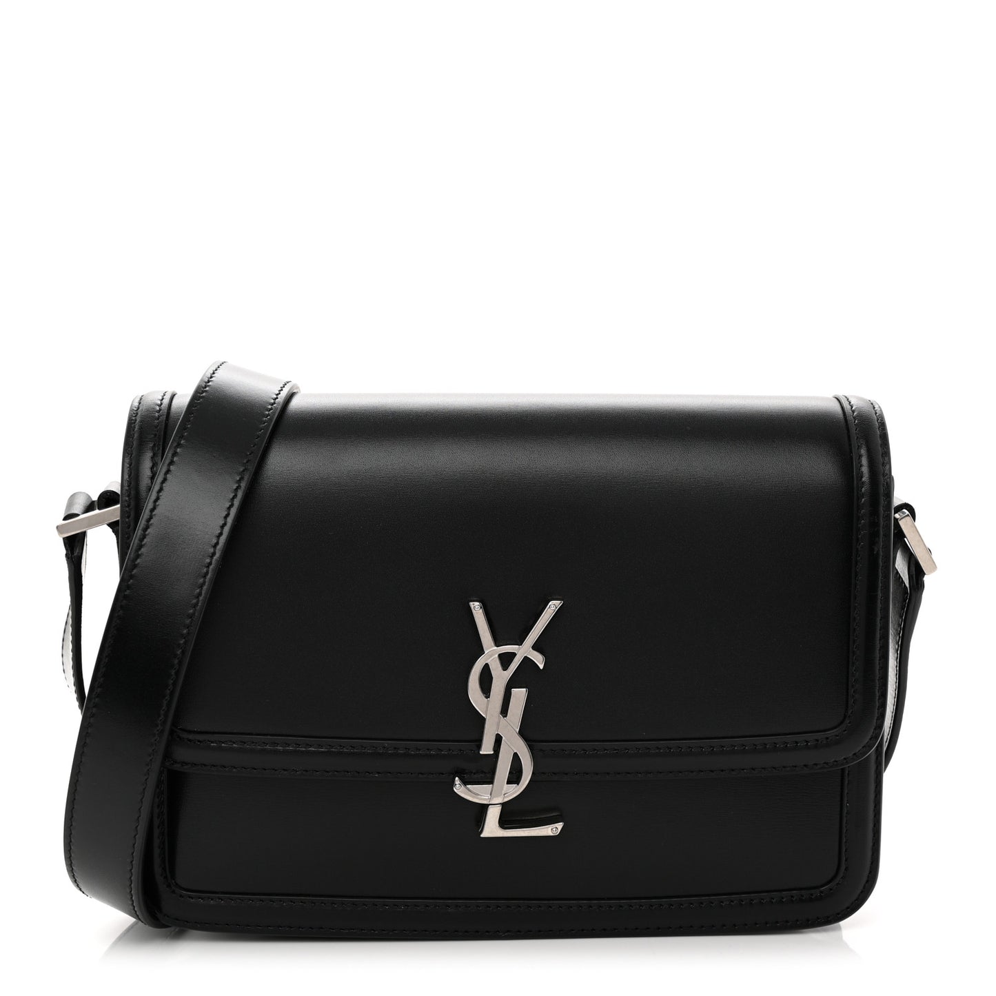 Box Calfskin Monogram Medium Solferino Satchel Black