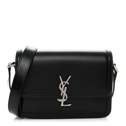 Saint Laurent Box Calfskin Monogram Medium Solferino Satchel Black 1 of 11
