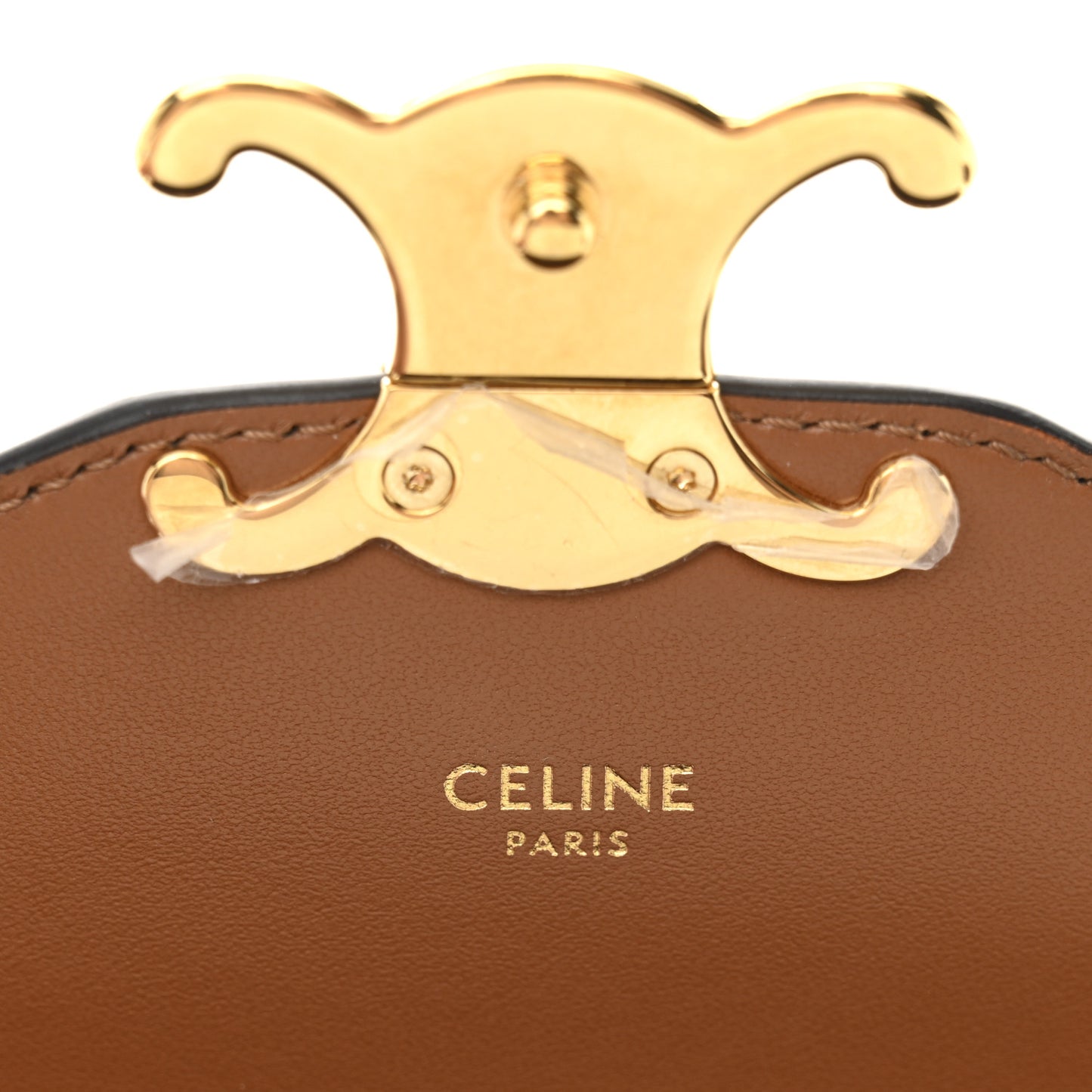 Triomphe Canvas Calfskin Enveloppe Bag Tan