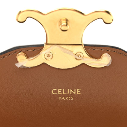 Celine Triomphe Canvas Calfskin Enveloppe Bag Tan 6 of 10