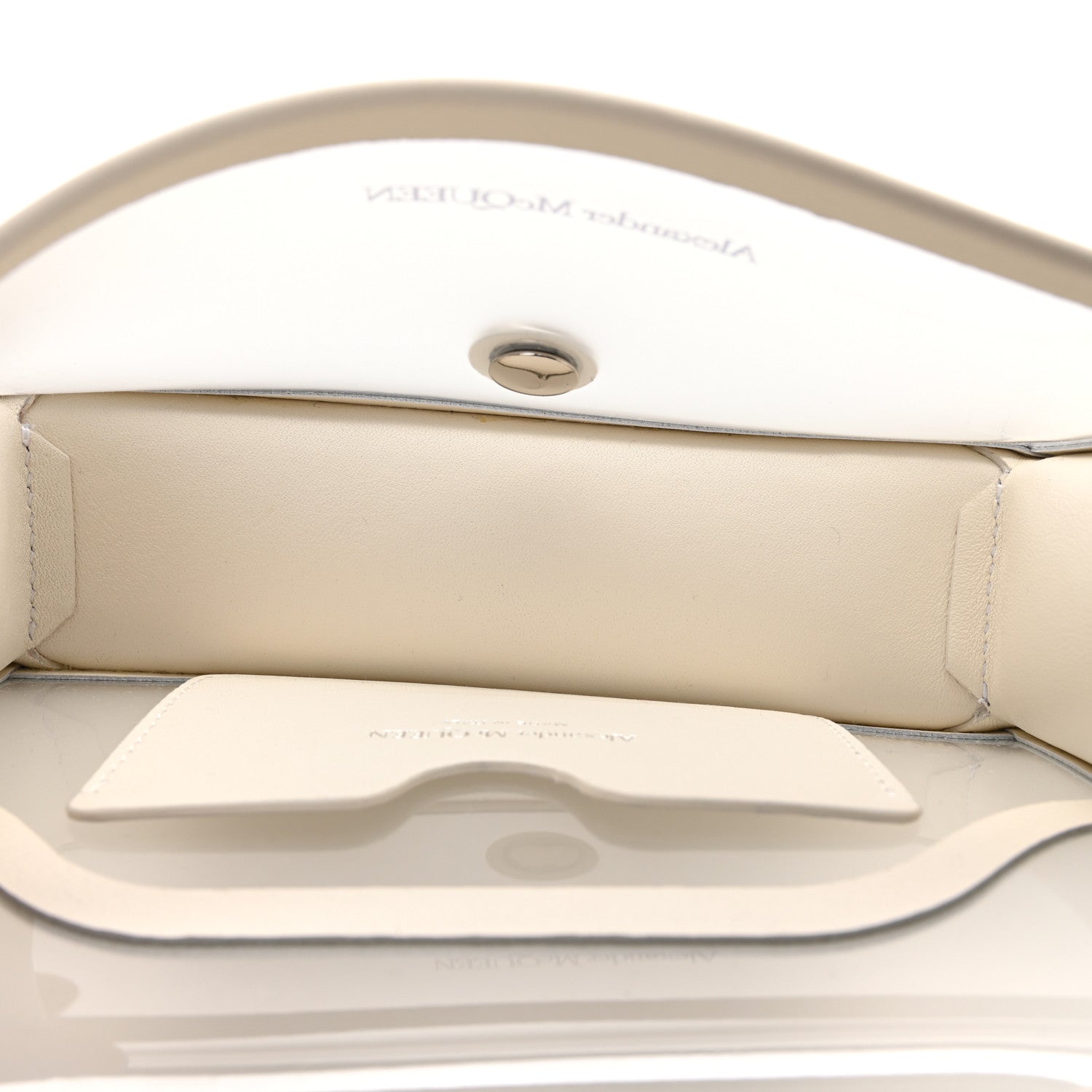 Alexander McQueen Calfskin Polyurethane Mini Jeweled Knuckle Satchel Clear White 5 of 9
