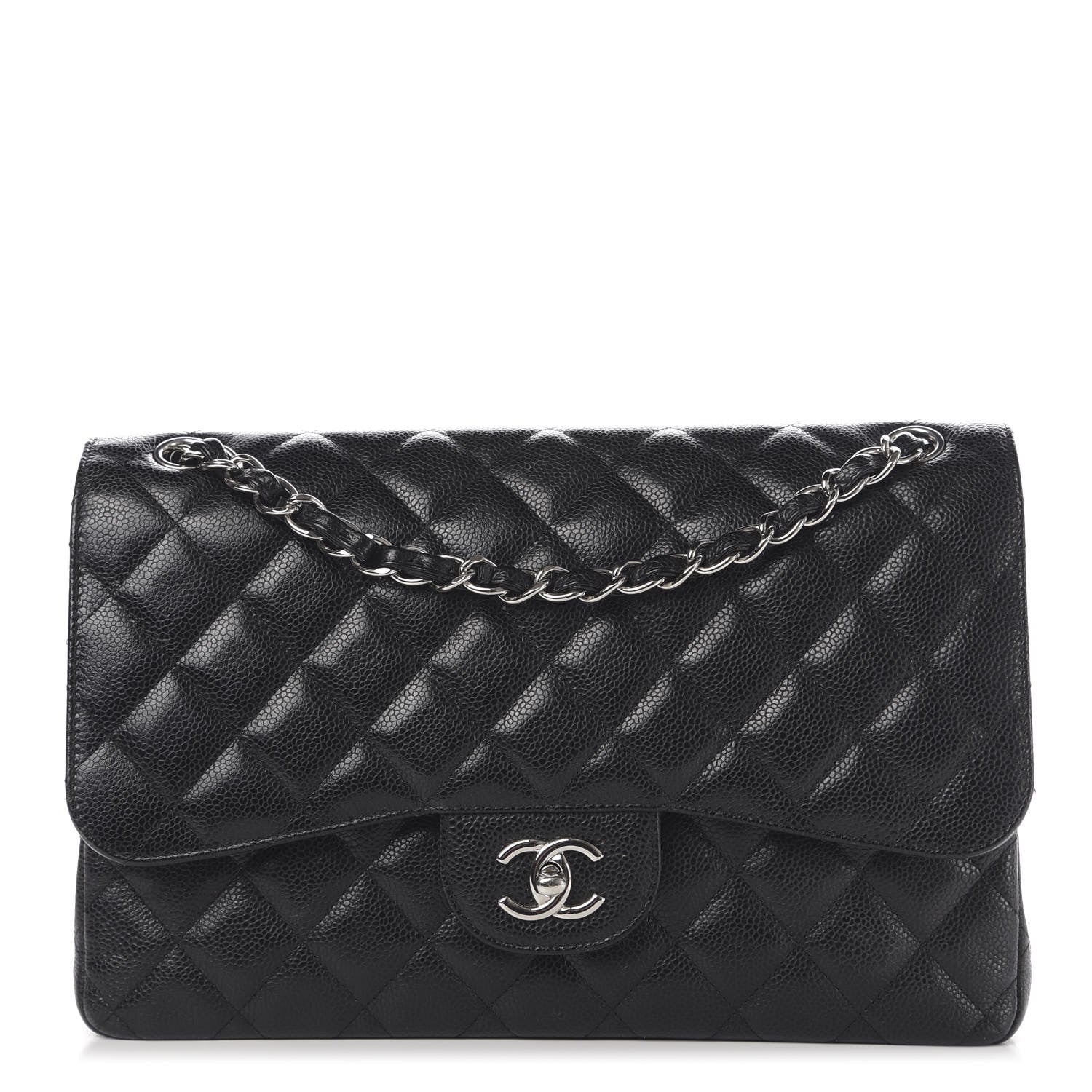 Chanel Caviar Quilted Jumbo Double Flap Black 1 of 13