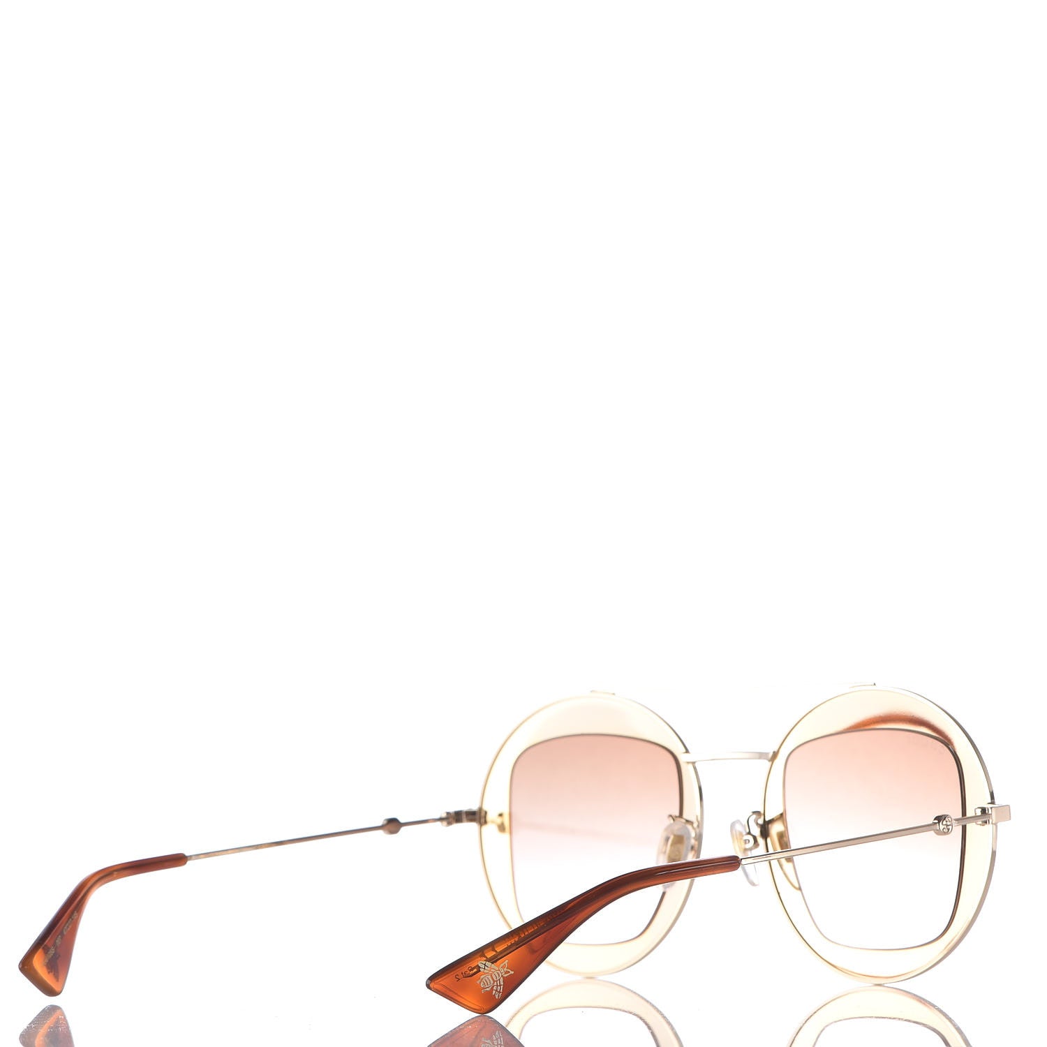 Gucci Round Frame Sylvie Web Sunglasses GG0105S White 4 of 6