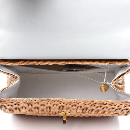 Chanel Lambskin Straw Basket Shoulder Bag Light Beige 5 of 22