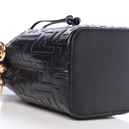 Fendi Vitello Liberty F is Fendi FF 1974 Embossed Mini Mon Tresor Bucket Bag Black 11 of 12