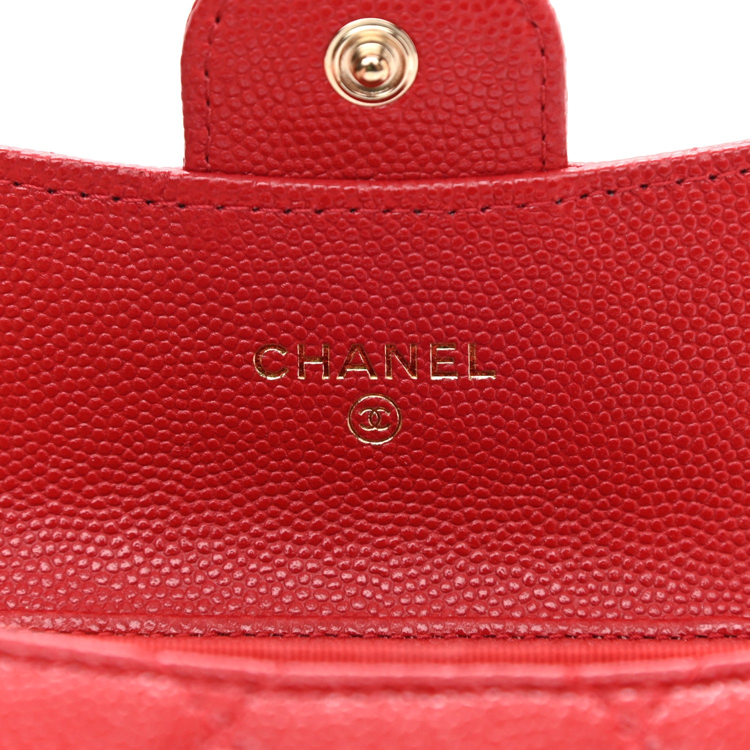 Chanel Caviar Quilted Flap Card Holder On Chain Red 6 of 10