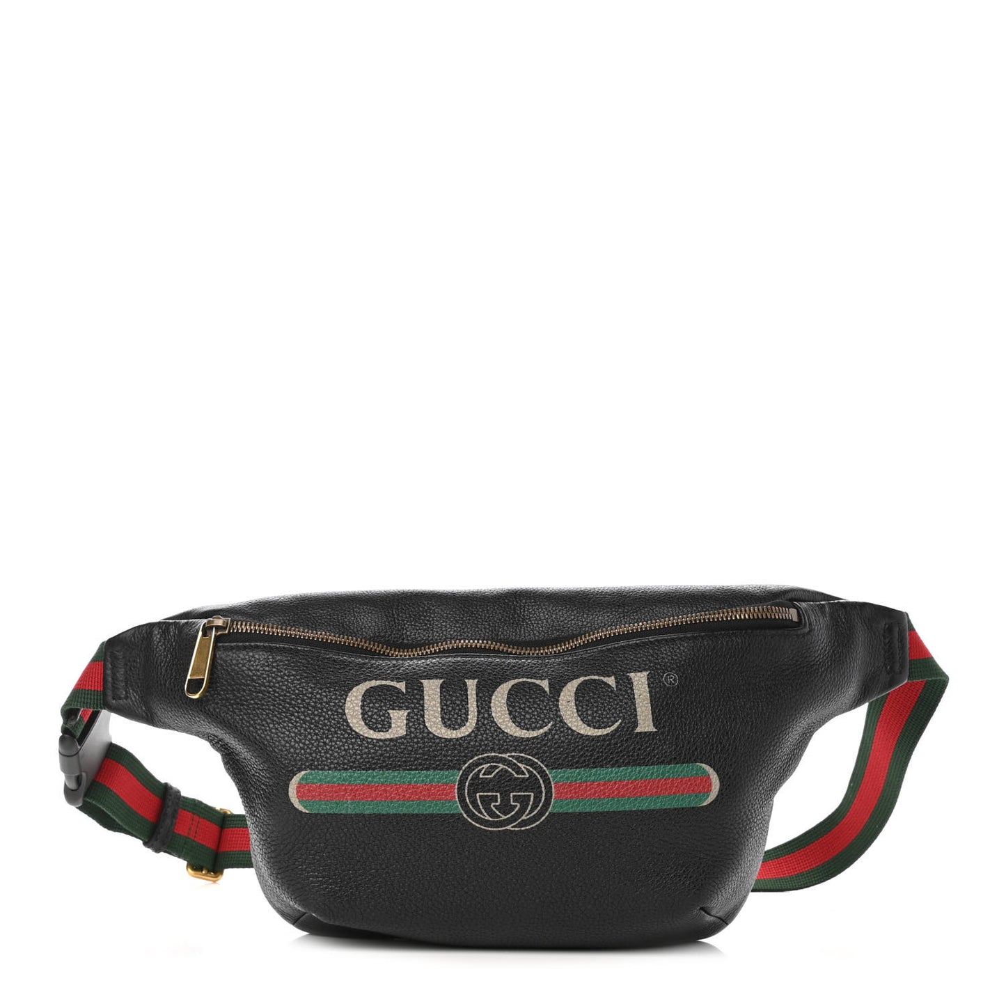 Grained Calfskin Logo Belt Bag Black