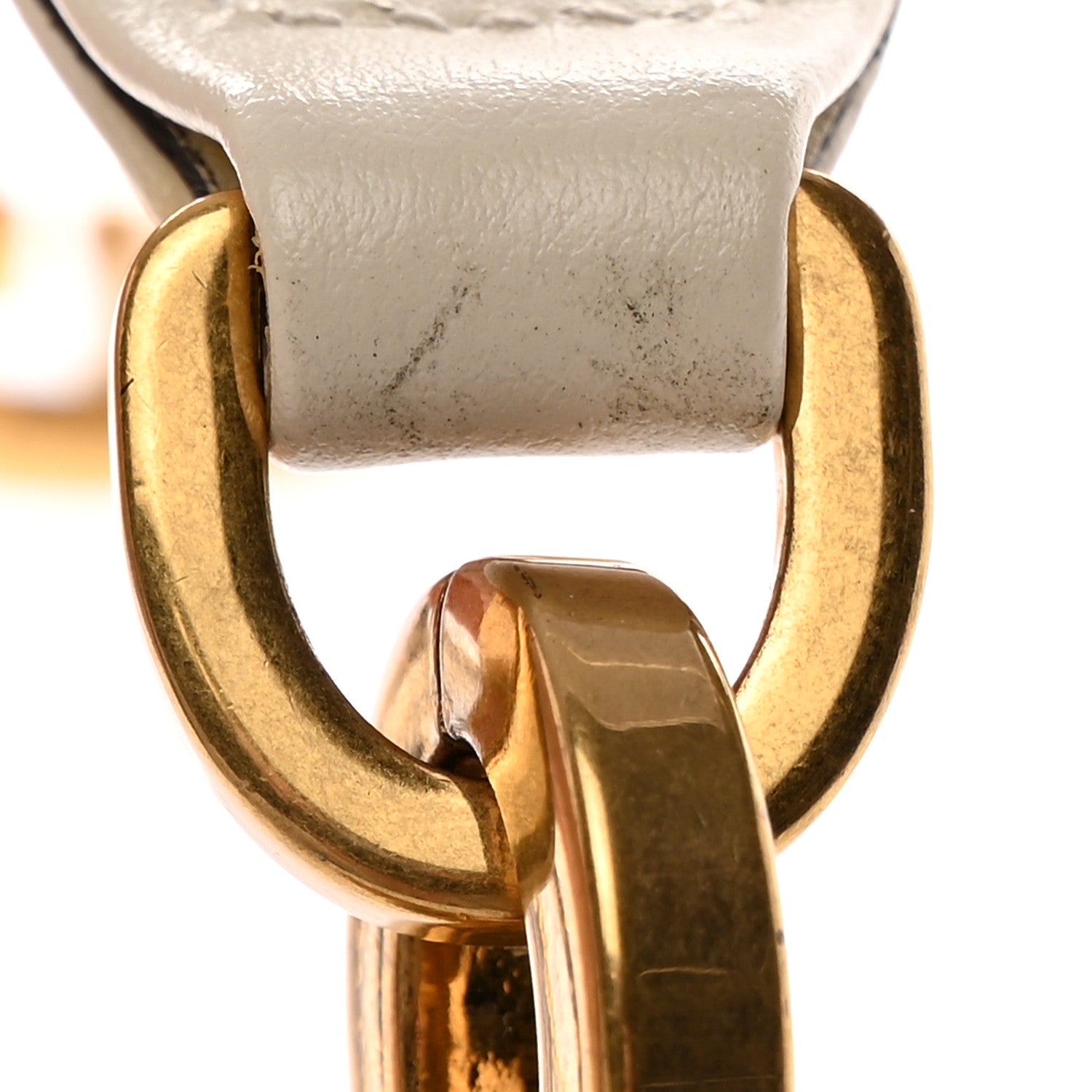 Gucci Plutone Calfskin Interlocking G 25mm Chain Belt 80 32 White 8 of 9