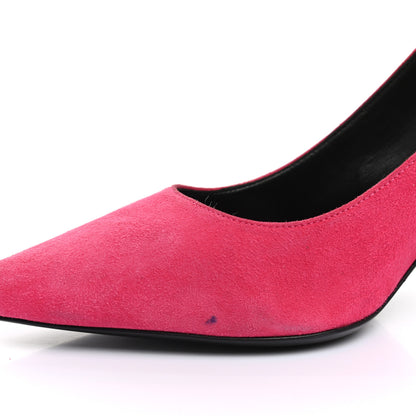 Saint Laurent Suede Calfskin Anja 85 Pumps 38 Hot Pink 14 of 15