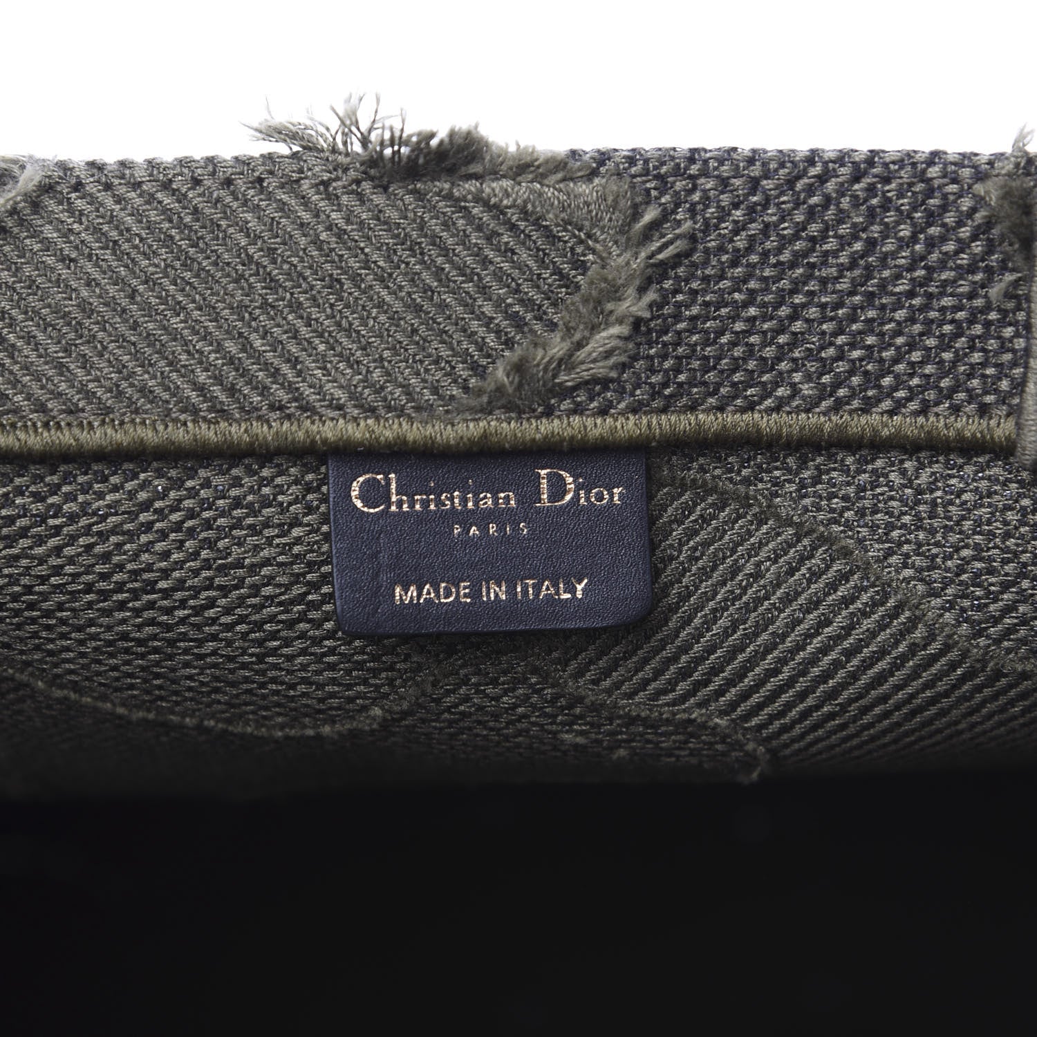 Christian Dior Canvas Embroidered Camouflage Book Tote Green 5 of 11