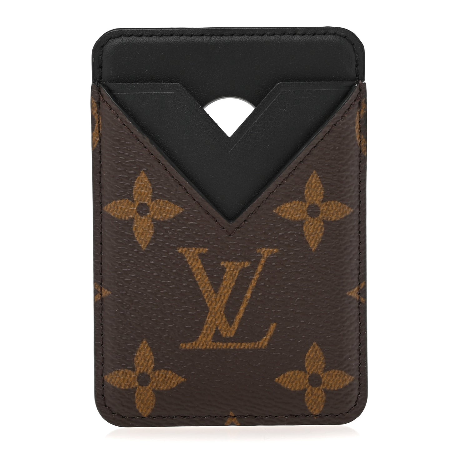 Monogram Macassar Magnetic Card Holder Black