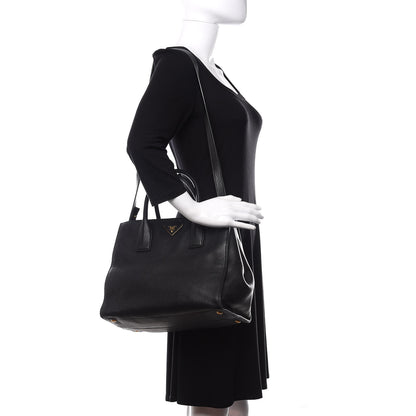 Prada Vitello Daino Tote Black 3 of 15