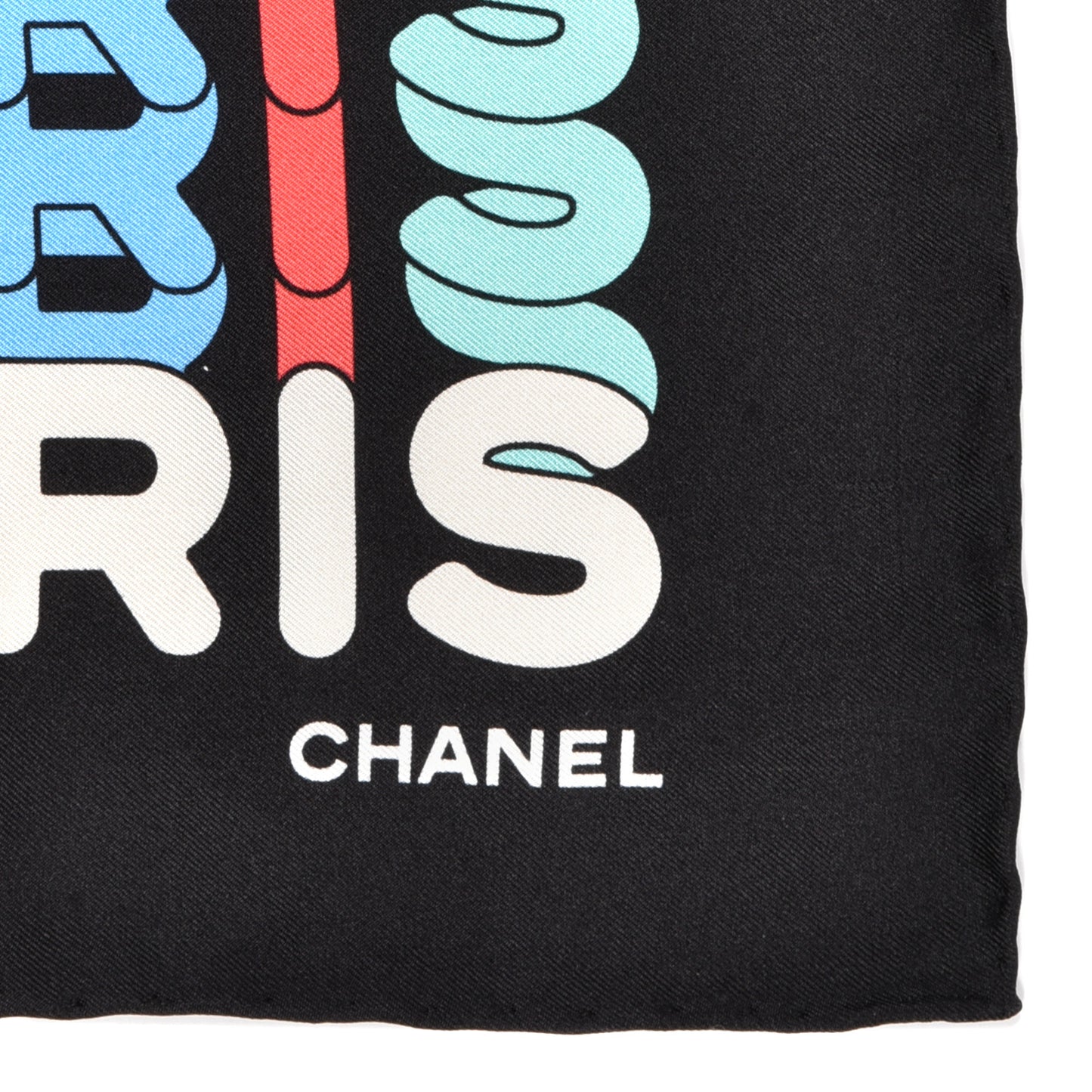 Silk Twill Printed Bandana Black Multicolor