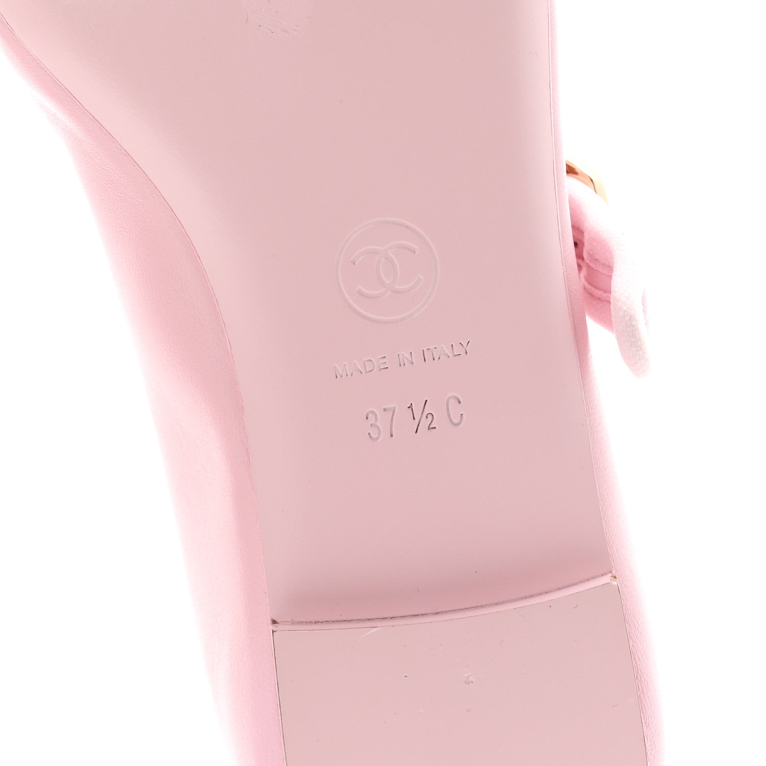 Chanel Lambskin Mary Jane Flats 37.5 Light Pink 7 of 10