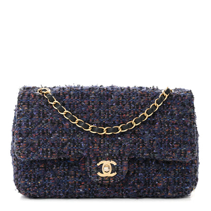 Chanel Tweed Medium Single Flap Navy Multicolor 1 of 11