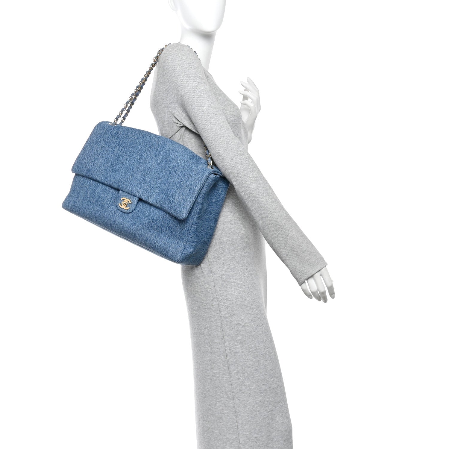 Chanel Denim Souplissimo Maxi Flap Blue 2 of 10