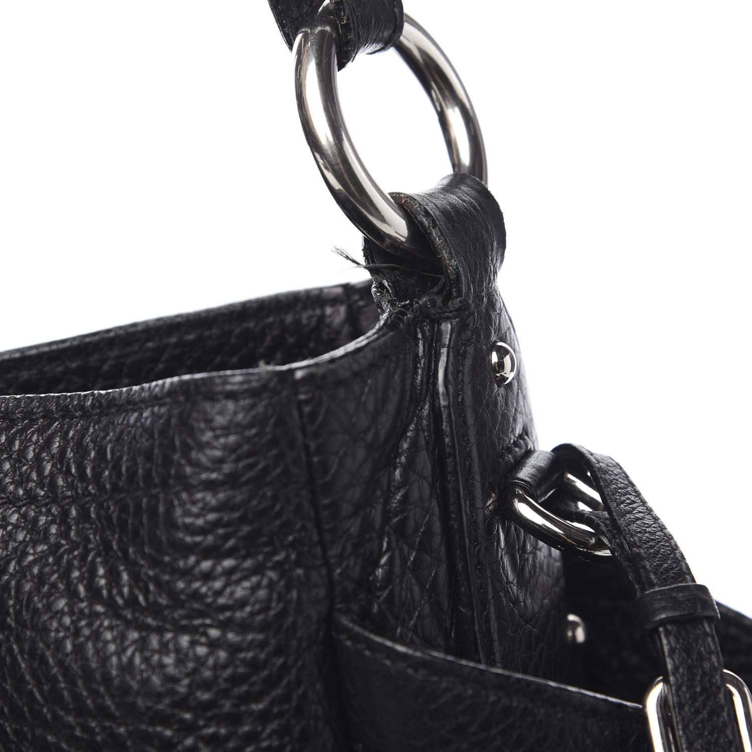 Prada Vitello Daino Side Pocket Hobo Black 10 of 10
