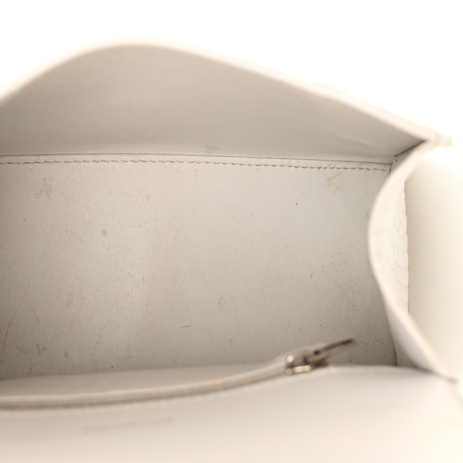 Balenciaga Calfskin Crocodile Embossed Small Hourglass Top Handle Bag White 10 of 28