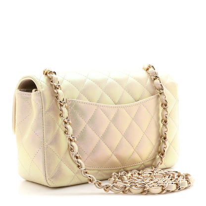 Chanel Iridescent Lambskin Quilted Mini Rectangular Flap Ivory 3 of 11