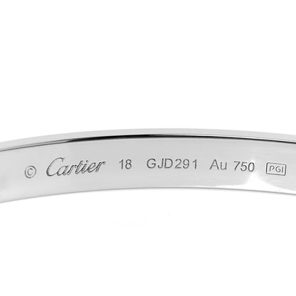 Cartier 18K White Gold LOVE Bracelet 18 4 of 5