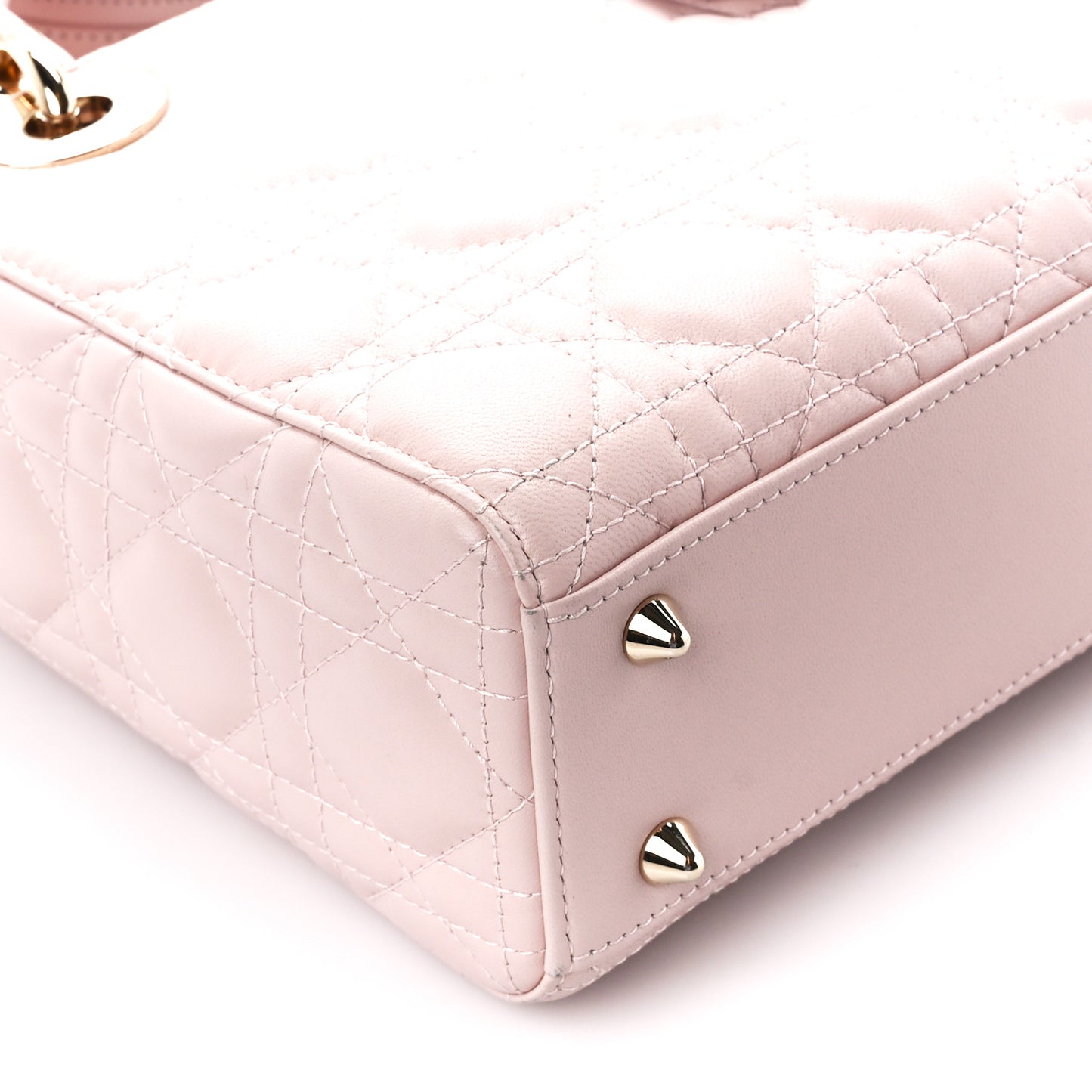 Lambskin Cannage Small Lucky Badges My Lady Dior Pink