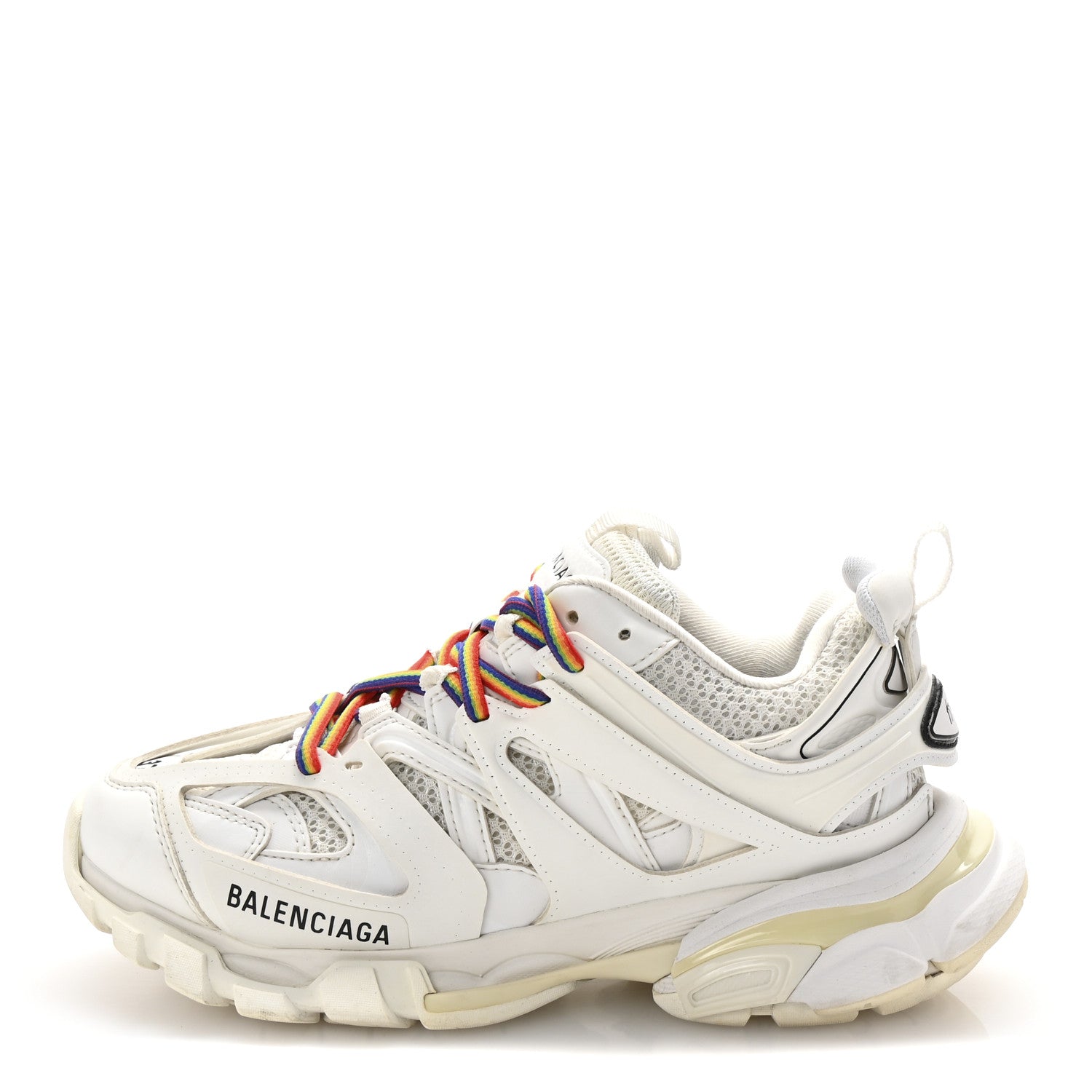 Balenciaga Rubber Mesh Fabric Monocolor Recycled Sole Womens Track Sneakers 37 White Multicolor 1 of 10