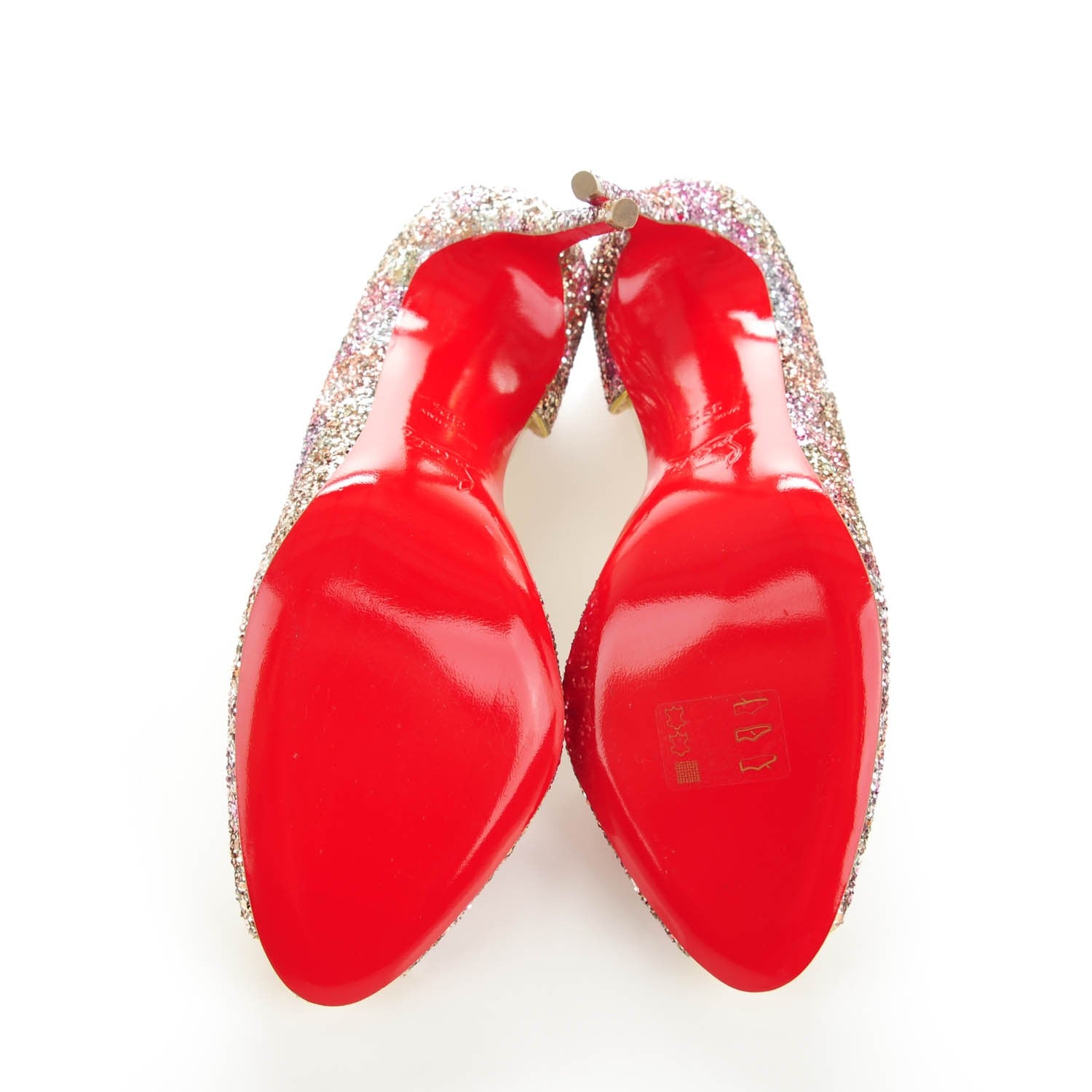 Christian Louboutin Glitter Demi You 100 Pumps 39.5 Rosette Gold 5 of 8