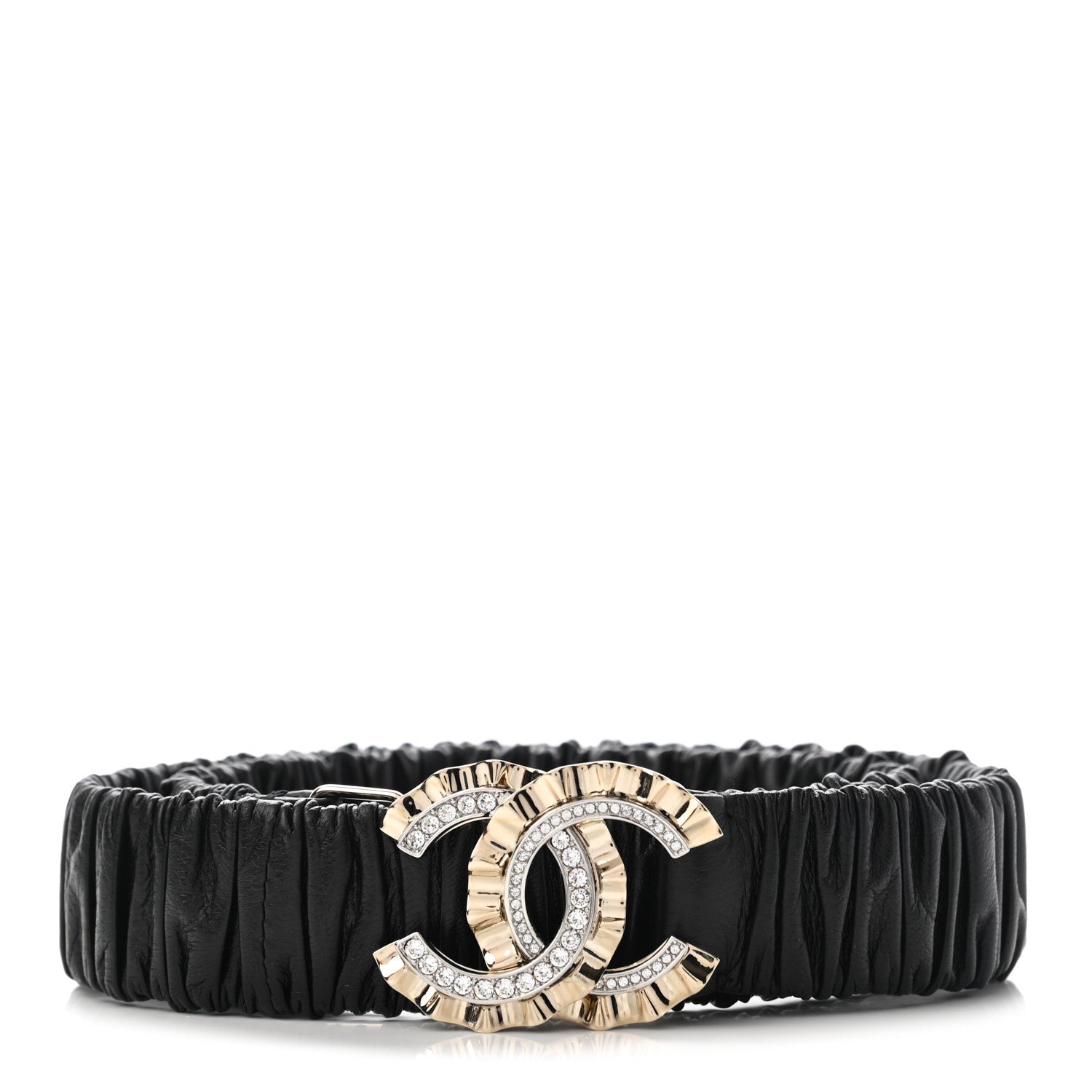 Chanel Lambskin Crystal CC Belt 85 34 Black 1 of 5