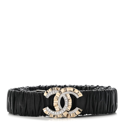 Chanel Lambskin Crystal CC Belt 85 34 Black 1 of 5