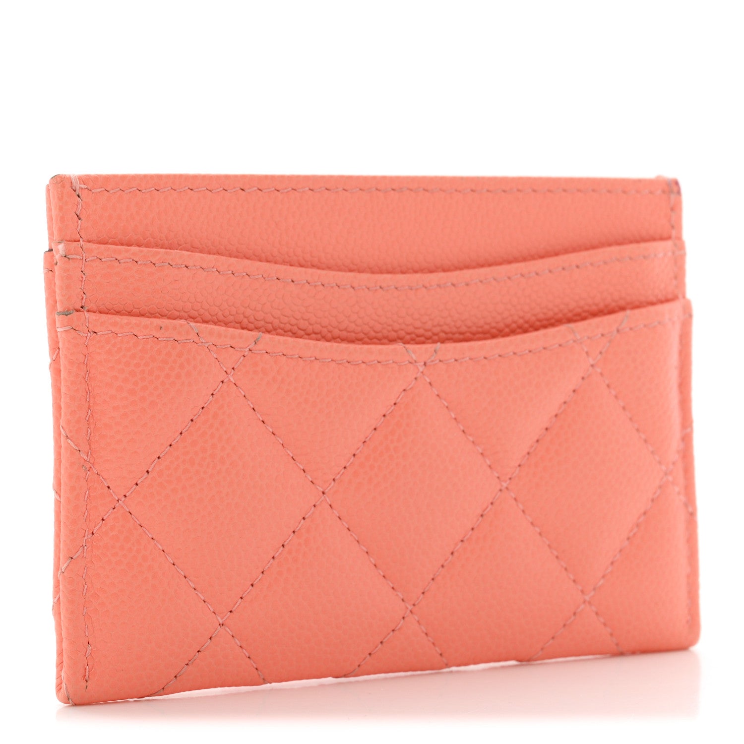 Chanel Caviar Quilted Card Holder Orange 3 of 8