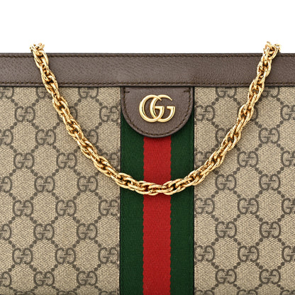 Gucci GG Supreme Monogram Web Small Ophidia Chain Shoulder Bag Brown 8 of 12